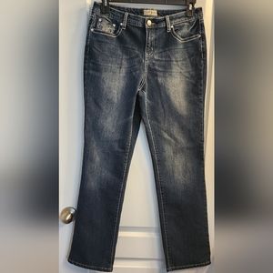 Earl Jean Boot Cut Size 14 Stretch Rhinestones Bejeweled